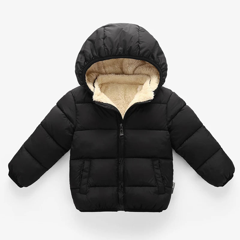 Casacos para Crianças Casacos de Inverno Grossos para Meninos Casacos de Inverno Grossos de Pelúcia Quente para Meninas Casaco com Capuz para Meninas Roupa para Crianças com Capuz para a Neve