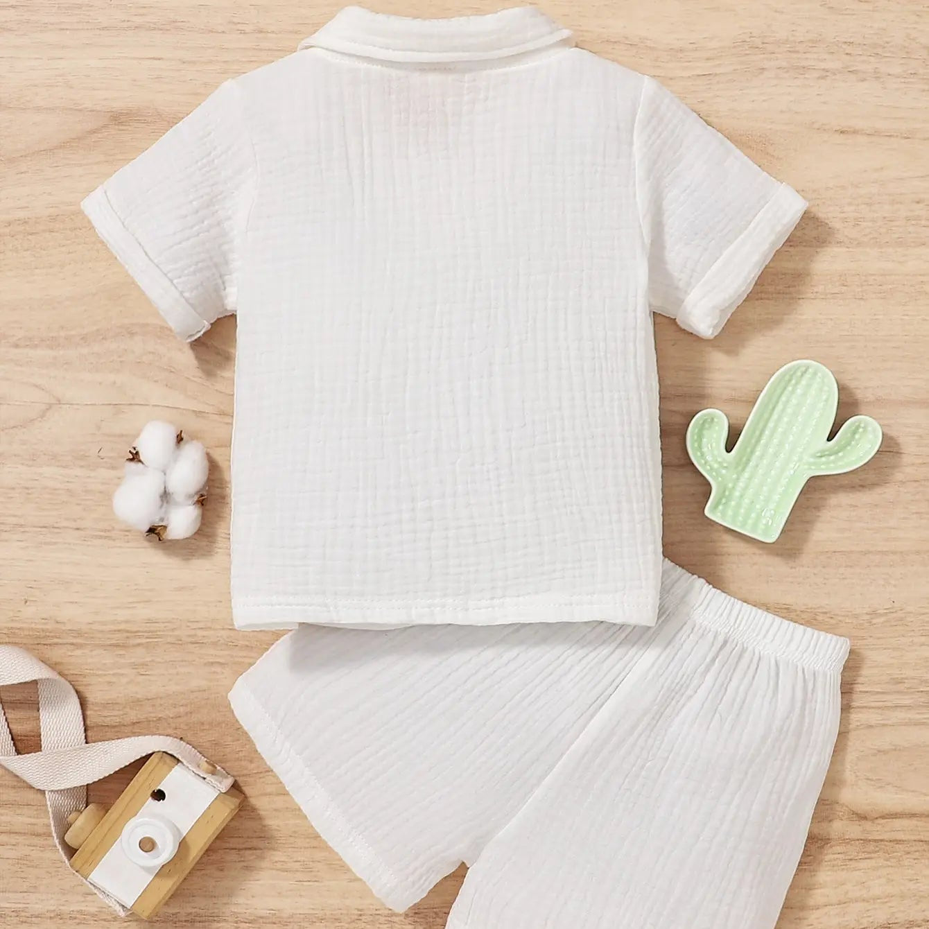 Algodão branco verão lapela shorts de manga curta tecido pele amigável confortável solto adequado para esportes ao ar livre terno de passeio