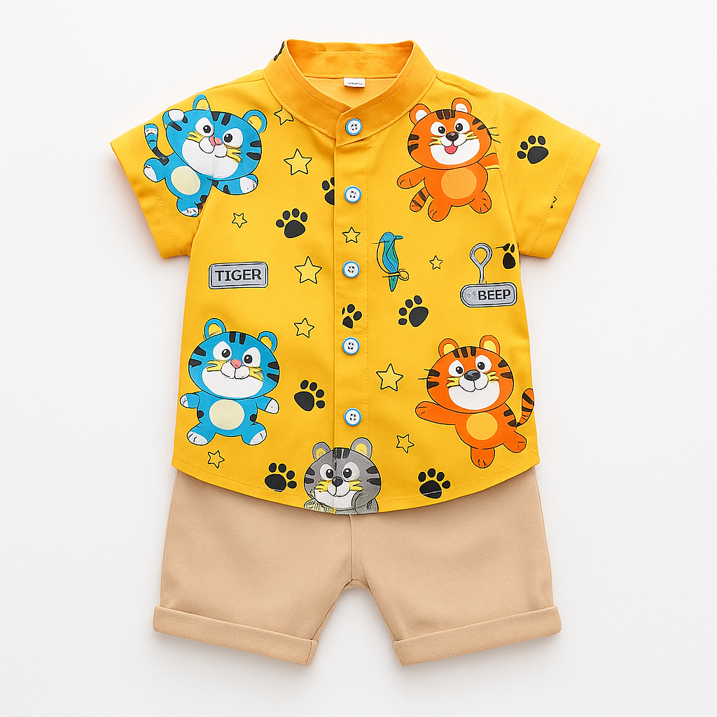 Conjunto Infantil Tigrinho Gola Padre