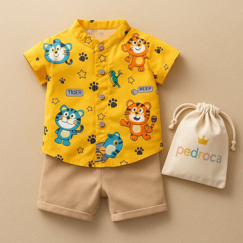 Conjunto Infantil Tigrinho Gola Padre