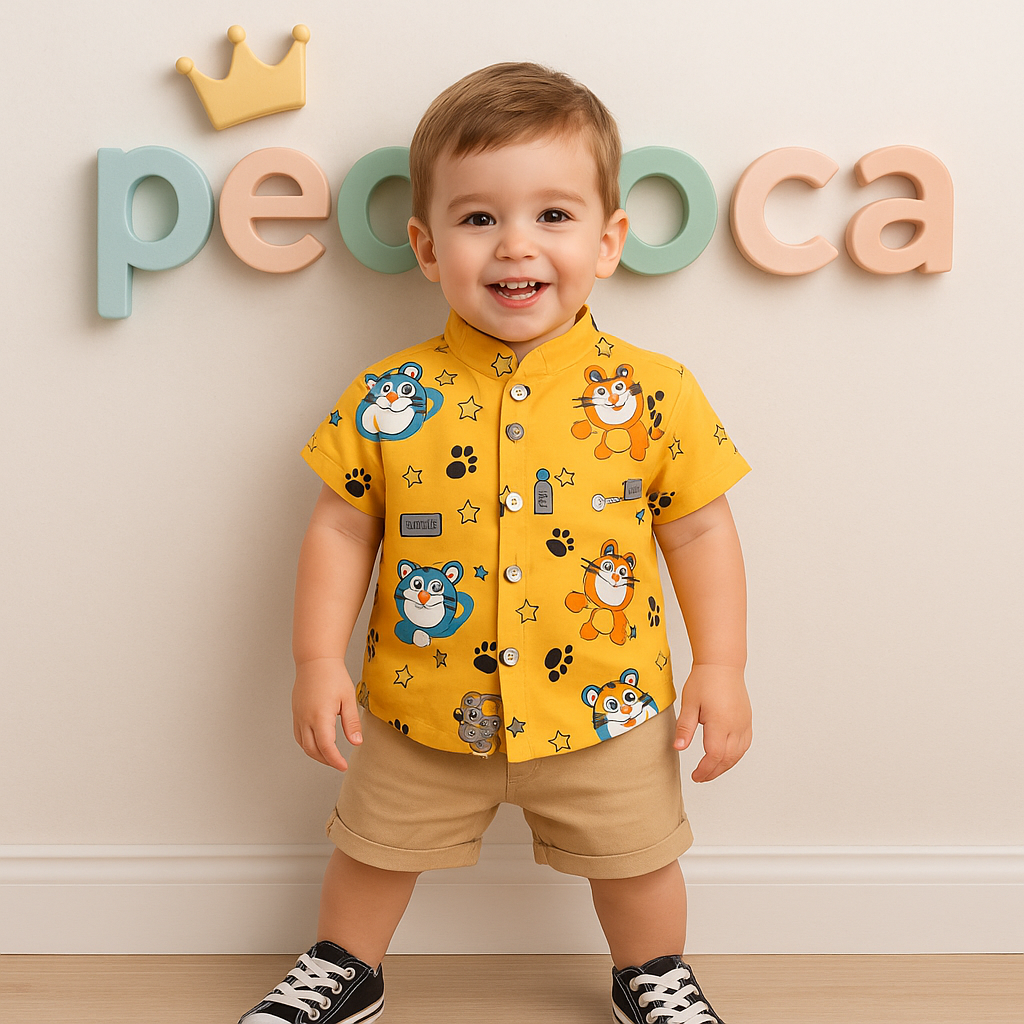 Conjunto Infantil Tigrinho Gola Padre