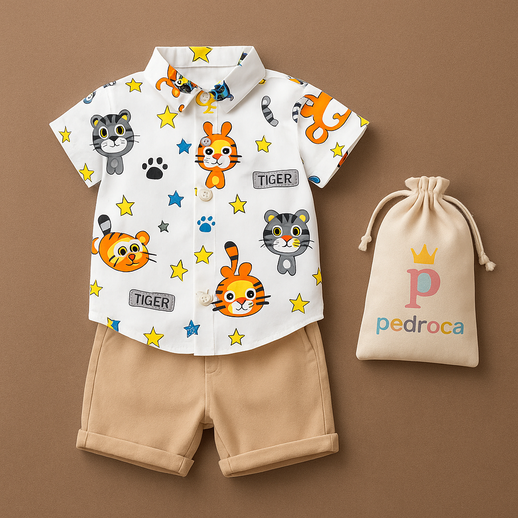 Conjunto Infantil Tigrinho Gola Padre
