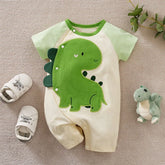 Bonito dos desenhos animados em forma de animal roupas de algodão roupas de bebê verão 0-2 anos de idade bebê de uma peça de manga curta macacão recém-nascido